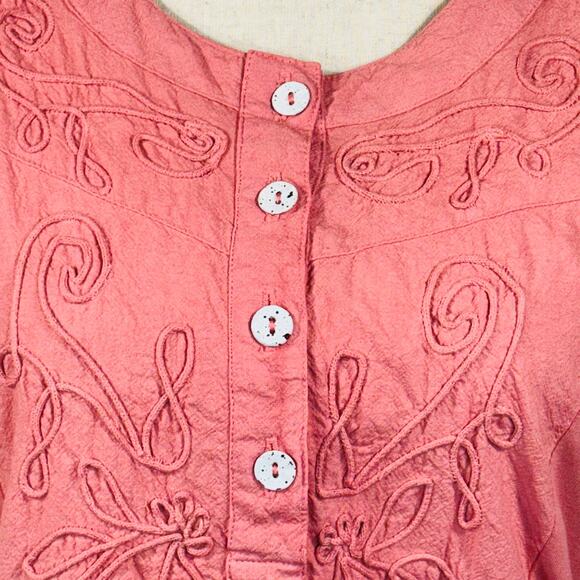 Parsley & Sage Small Tunic Top Long Sleeve Round Neck Stretchy Side Panels Pink - Picture 7 of 9
